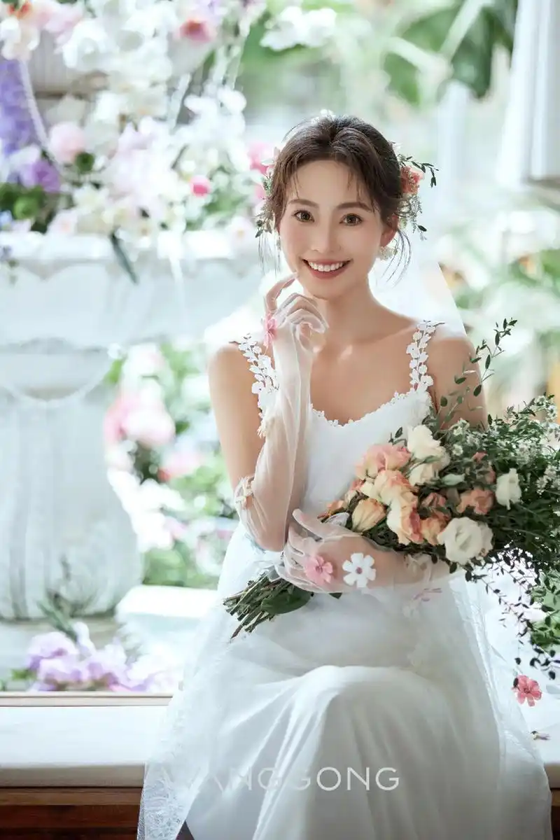 怦然心动75初夏小清新韩系花环婚纱照太甜啦.