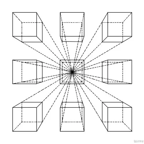 临摹一点透视正方体—绘画基础透视的练习