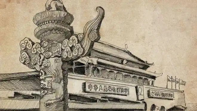 建党百年主题手绘素描动画百年峥嵘