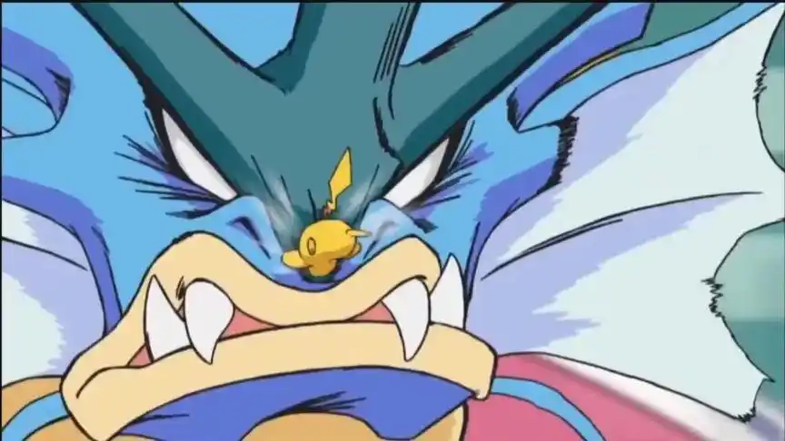 小霞和小智单挑,爆鲤龙大战皮神,身材悬殊,还是我皮卡丘可爱