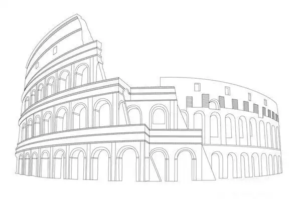 古罗马角斗场斗兽场的样子和简笔画图片