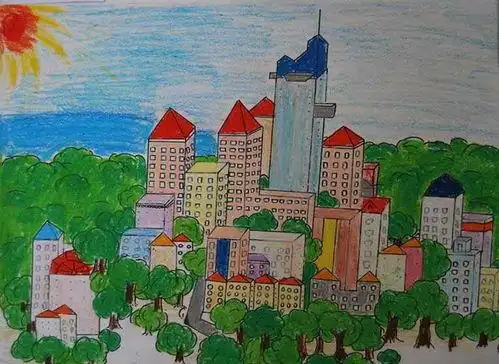 美丽的城市简笔画 幼儿园美丽的城市简笔画