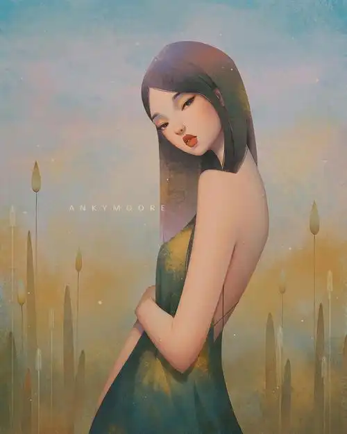 画师 ankymoore 复古时尚感人物插画 67 676767 超惊艳