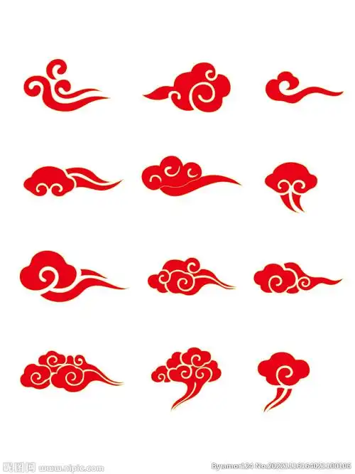 古典传统矢量红色祥云图案设计图__广告设计_广告设计_设计图库_昵图