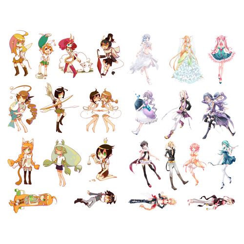 【已裁剪】十二星座动漫人物创意卡通可爱少女手账贴纸手帐贴画