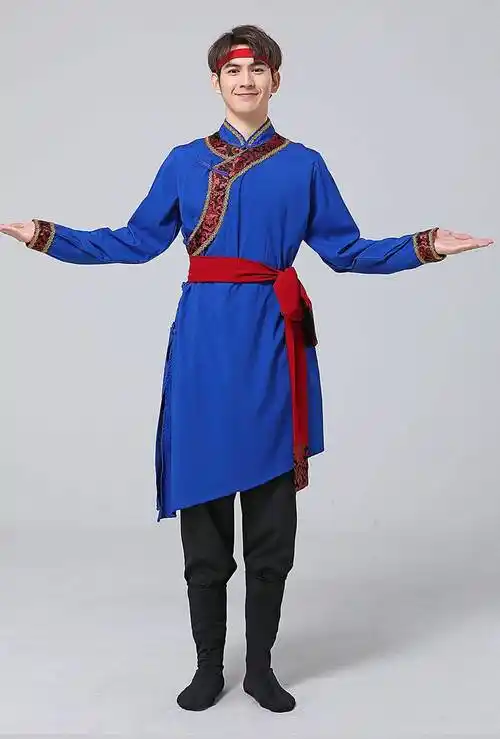古典舞蹈服装男蒙族蒙古舞表演艺考蒙古演出服装练功服民族蒙族舞 深
