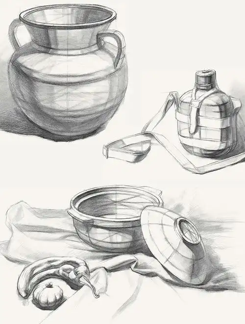 2020青少年绘画基础教程静物结构素描墨点美术铅笔画手绘素描入门自学