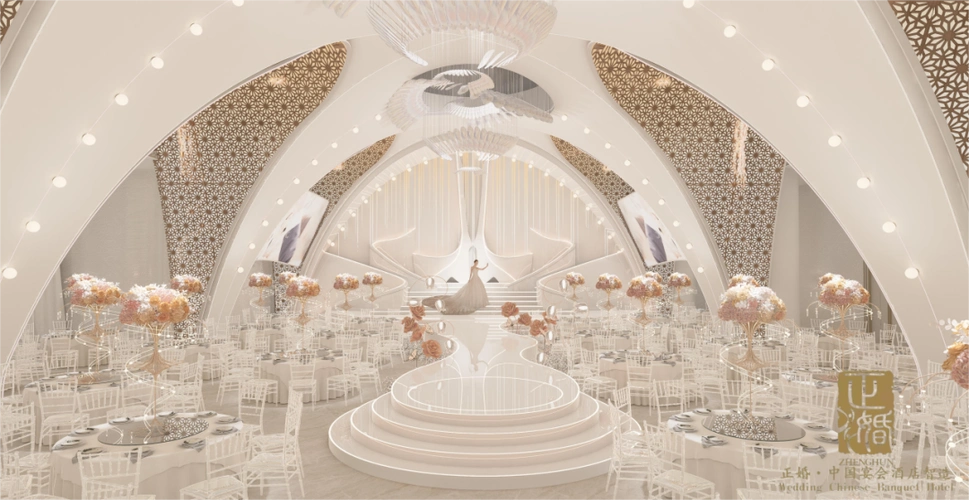 一次看过瘾20个婚礼堂大厅装饰效果图每个都是神一般的存在