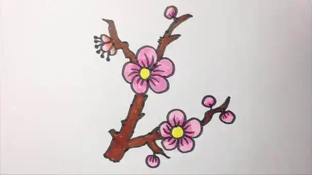 梅花简笔画图片_儿童梅花简笔画大全梅花简笔画矢量梅花盛开简笔画简