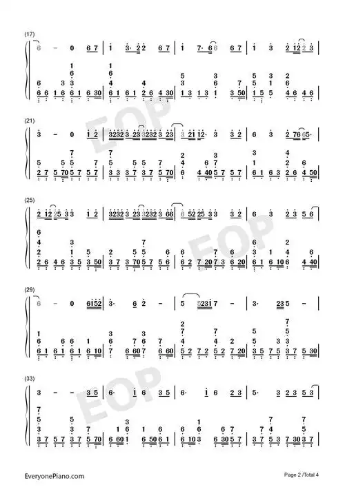 一半双世宠妃Ⅱ插曲双手简谱预览2