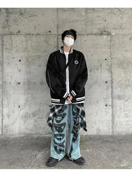 suntek美式街头外套高级感设计感暗黑系高街男孩穿搭炸街痞帅vibe棒球