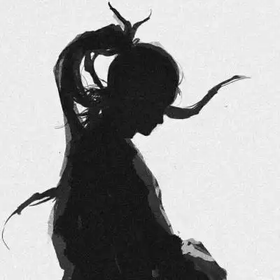 古风水墨画情侣头像高清一男一女的黑白水墨古风情头图片