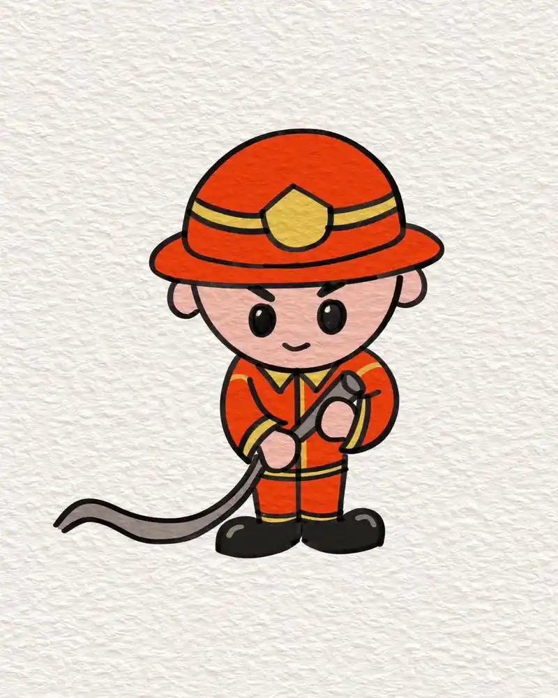 简笔画消防员98996902消防安全#简笔画 #一起学画画 # - 抖音