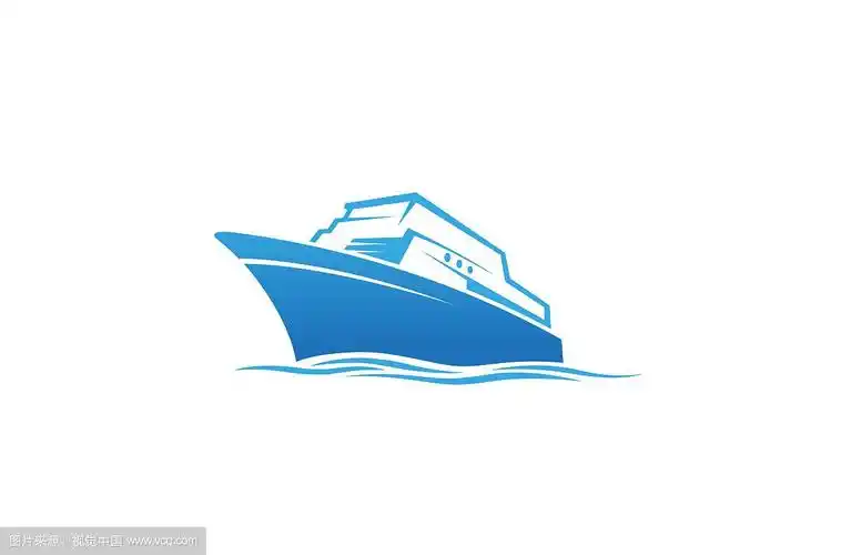创意蓝色夏季蒸汽船标志设计符号
