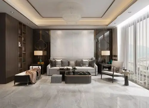 大理石瓷砖很适合打造新中式空间