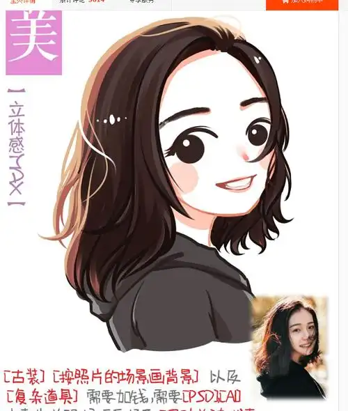 q版头像q版人物设计定制照片真人情侣漫画卡通人物形象设计转手绘淘宝