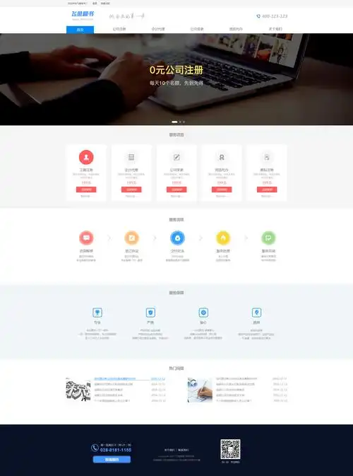 扁平化风格网页设计-工商首页简约设计
