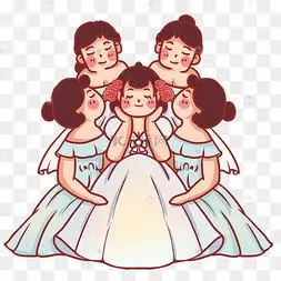 姐妹伴娘婚礼婚纱照