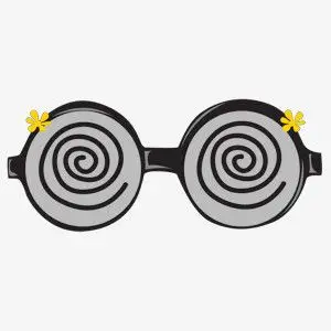 本作品全称为《黑灰色卡通手绘可爱眼镜创意元素》,在整个配色上使用