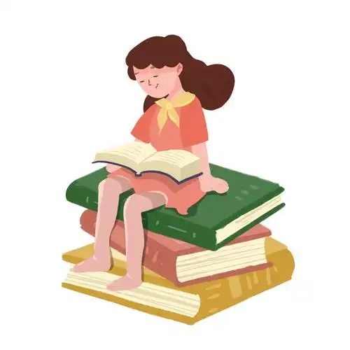 卡通读书看书学习女生元素gif动态图读书[gif]