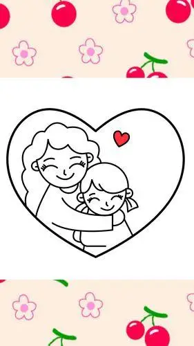 妈妈和女儿简笔画简笔画文化绘画