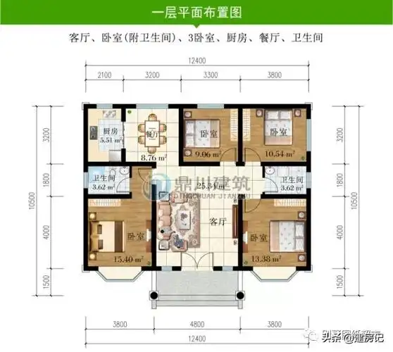 造价18万一层农村别墅,4室2厅设计,占地127平米,经济实惠