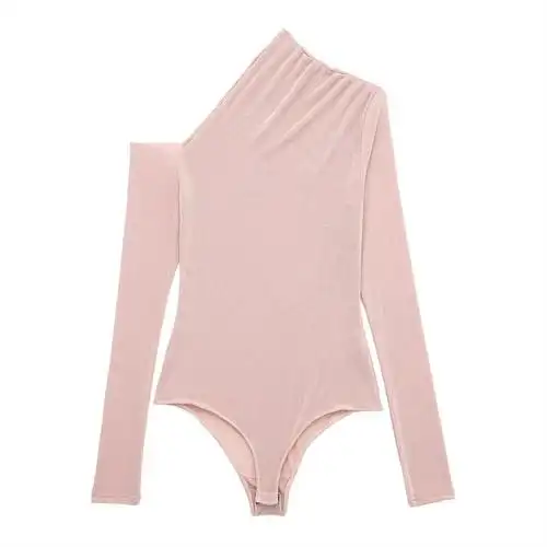 速卖通外贸批发2022秋季新款欧美风女装不对称亮光连体衣 3067131