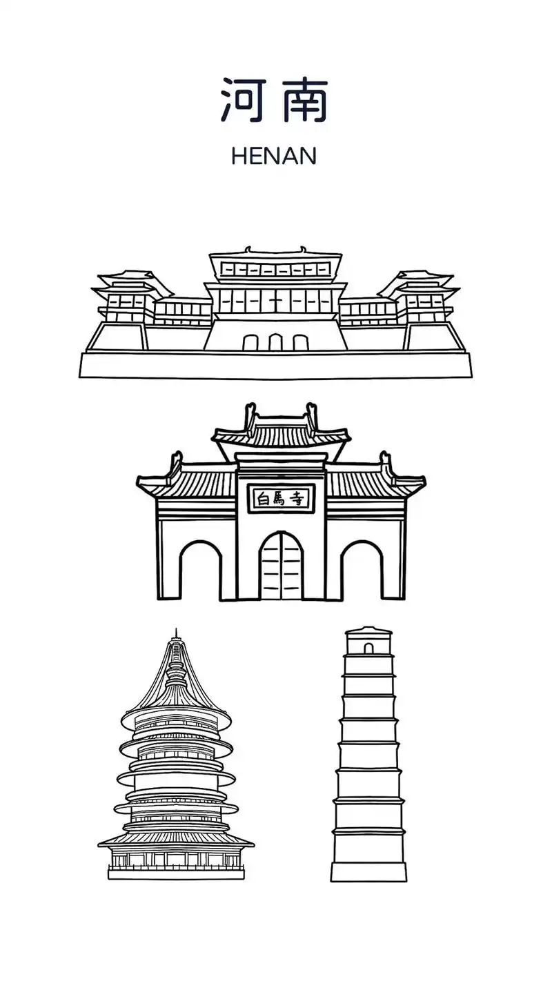 超简单🉐简笔画第1️⃣4️⃣幅河南‼️