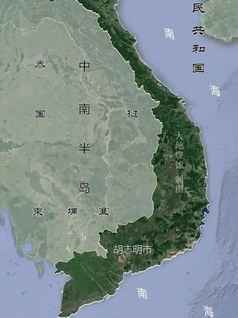 越南地图,像一根长长长的扁担 (两张图拼起来看) 01南北长,东西窄