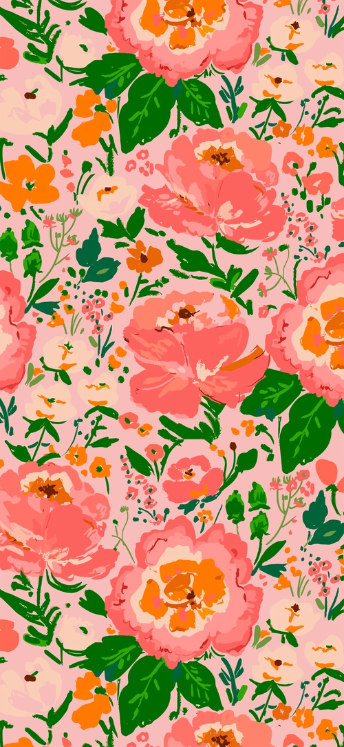 很夏天的插画壁纸 碎花图案手机壁纸