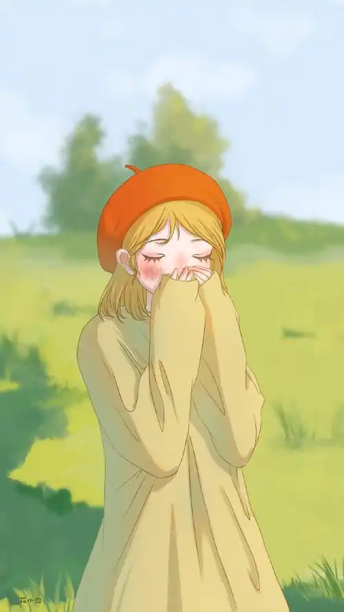 清新森系少女插画手机壁纸_唯美_手机壁纸下载_美桌网