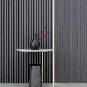 160竹木纤维格栅板电视背景墙生态木阳台吊顶高槽小长城板护墙.