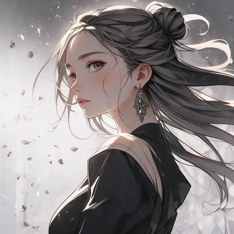 93高冷范～长发女生侧面头像