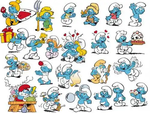 蓝精灵的脸是蓝色吗?