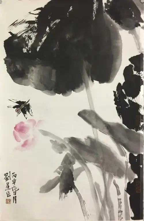 当代画家画荷花