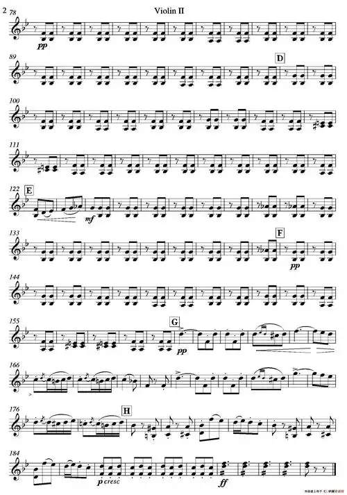 饮酒歌管弦乐队2把小提琴分谱