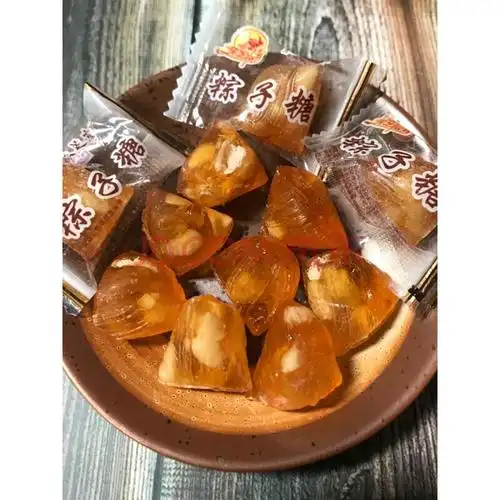 苏州特产采芝斋三角麦芽松子松仁粽子糖零食散装棕子糖 500g脆松糖