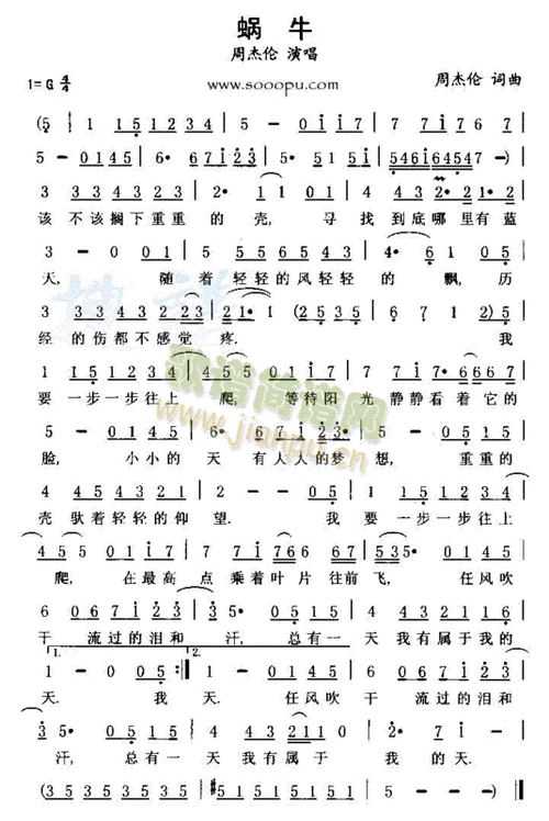 谁有蜗牛的电子琴谱?包括简谱和歌词.要windows的,不要图片.我给了一