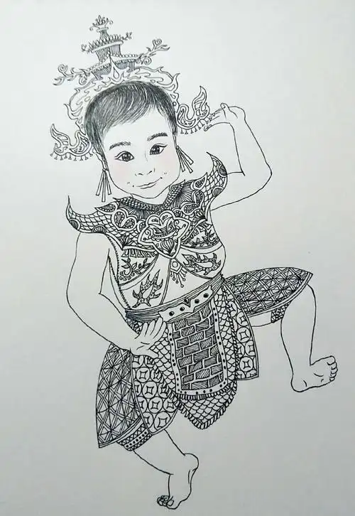 小柒柒版的泰国传统舞者