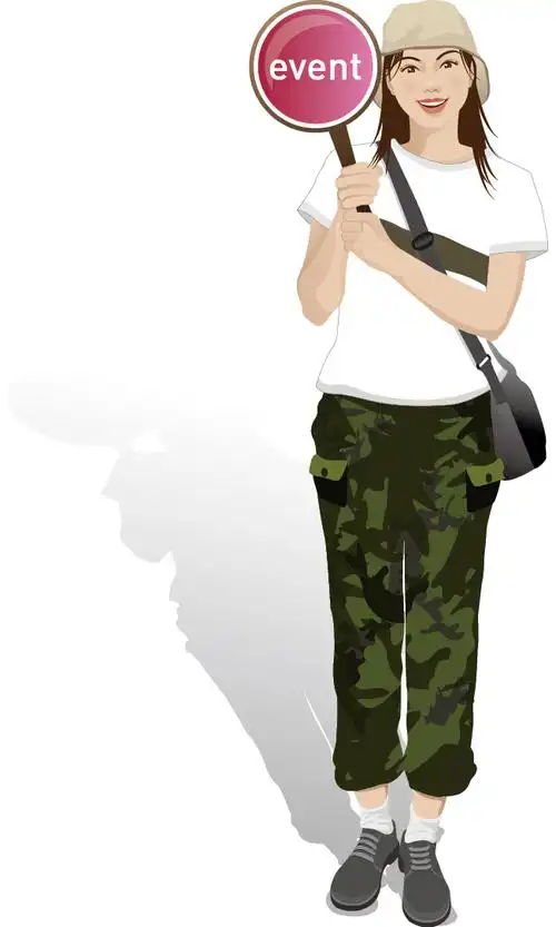 人物矢量素材-现代女性