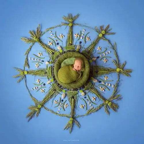 太治愈啦他用十年拍摄几百张曼陀罗婴儿艺术照每一张都和谐有爱绝美到