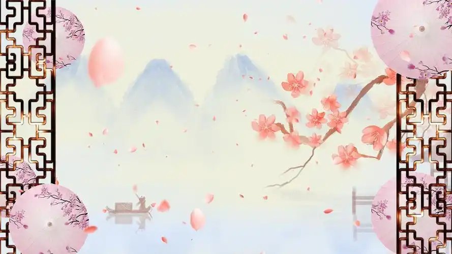 4k唯美水墨不染歌曲背景视频桃花不染背景