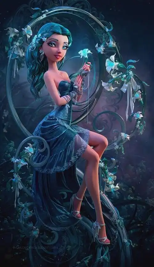 3d女孩图,3d动漫图片古装游戏(可爱与性感并存的3d版小姐姐插画)