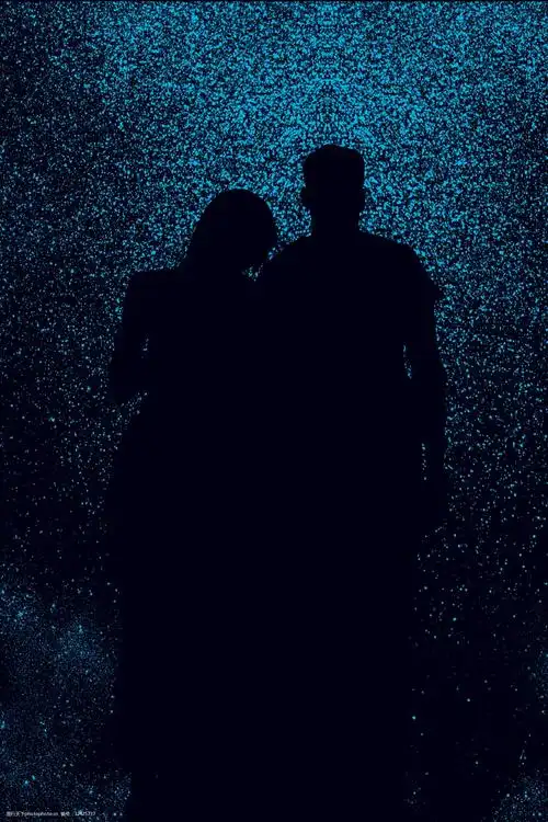 情侣星空剪影背景图