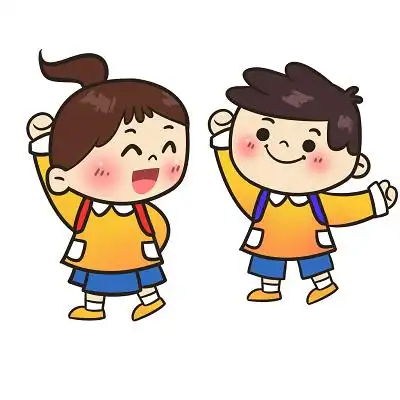 卡通欢乐儿童幼儿园开学素材