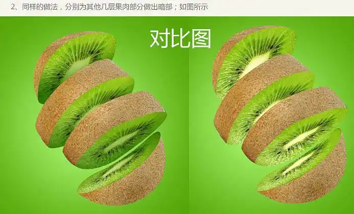 ps合成出奇异果被切开的瞬间