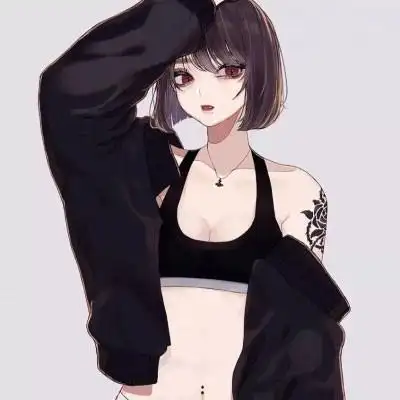 短发冷艳女生手绘头像