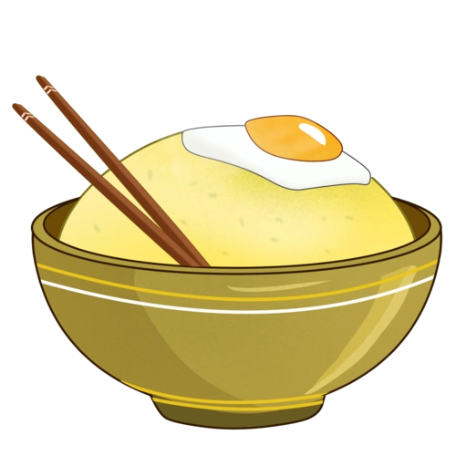 卡通手绘蛋盖饭插画图片