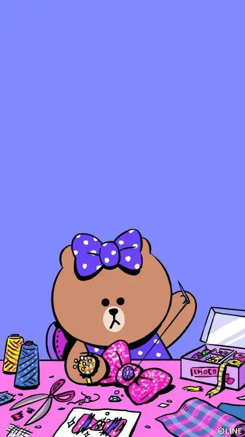 卡通,可爱,卡通,风格,布朗熊,手机壁纸,1080x1920