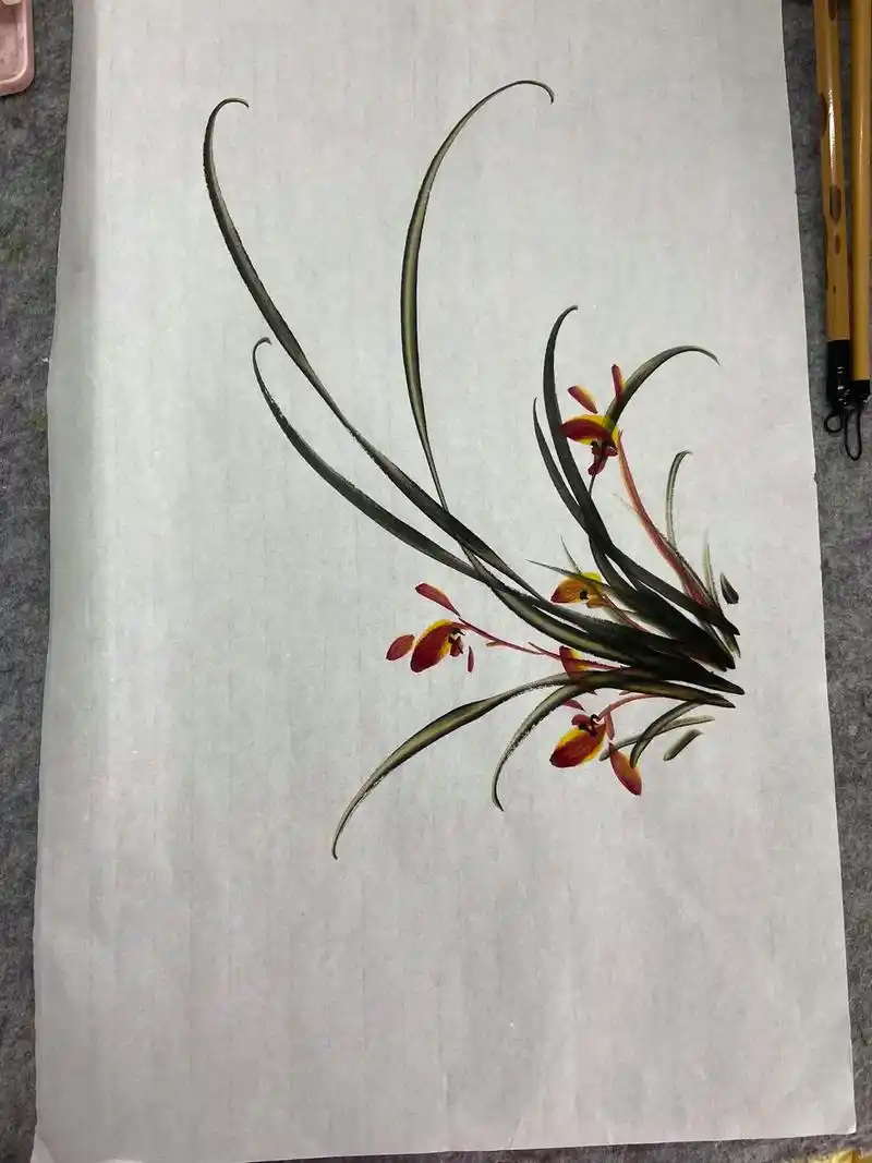 一花一草一世界 #国画兰花 #国画 简单几笔教你画兰花 - 抖音